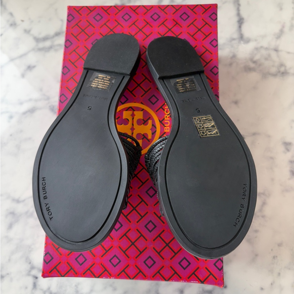 Black Beaded Slide Sandals - Picture 4 of 4